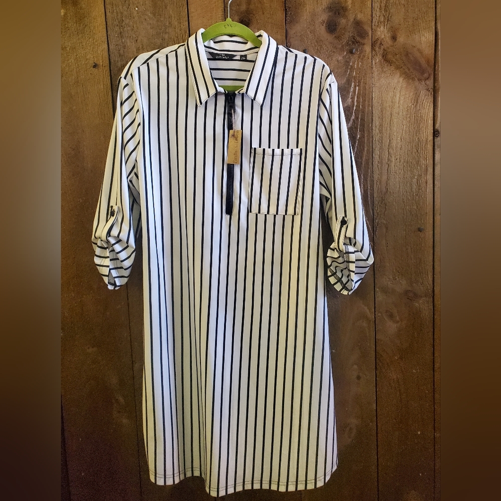 Striped shirt dress